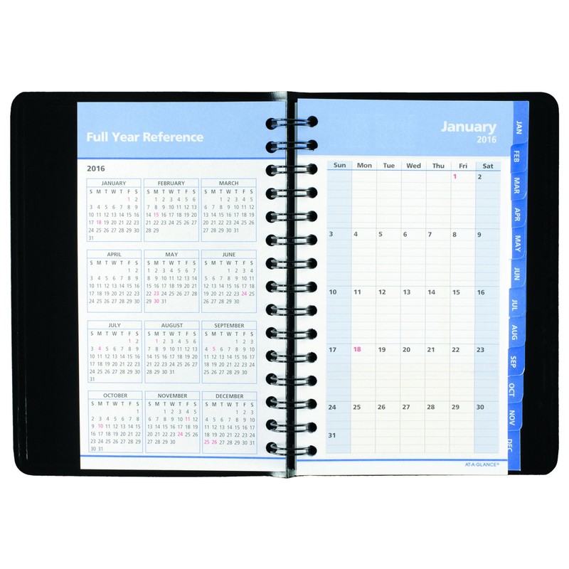 AT-A-GLANCE 760405 QuickNotes Daily/Monthly Appointment Book/Planner, 4 7/8 x 8,