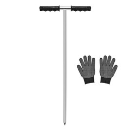 GADFISH Stainless Steel Soil Probe Rod,32-48 Inch Hight Adjustable Ground Rod Tool with T-Handle for Locating Septic Tanks,Underground Pipes,Water Lines,Graves and Gopher Runs