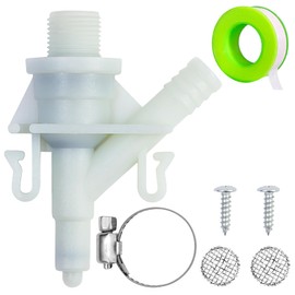 FullMayPro 385311641 RV Toilet Water Valve Kit Compatible with Sealand Dometic 300, 301, 310, 311, 320, 321 Pedal Flush Toilets Camper Trailer RV Toilet, Includes Fasteners、Sieve&Hose Clamp(1 Pack)