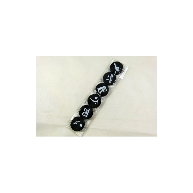 Music Themed 6 pieces 2.5cm dia Music Notes White Board