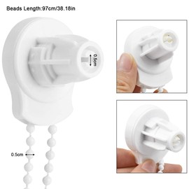 Kissral 25mm Roller Blind Fittings Metal Quality Bracket Roller Blind Brackets White Repair Replacement Kit with Brackets Screws and Chain Curtain Roller Accessories for Curtain Repair