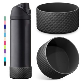 2PCS Diamond Silicone Boot for Owala Water Bottle 24 oz 32 oz 40 oz, Anti-Slip Protective Sleeve for Owala Twist,FreeSip and Flip Stainless Steel Water Bottle, BPA-Free, Dishwasher Safe, Accessories