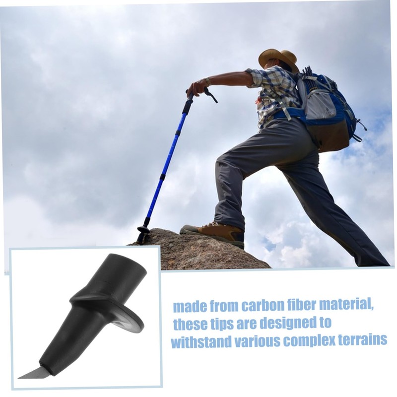 Mipcase Carbon Fiber Hiking Stick Tip Replacement Cane Tips for