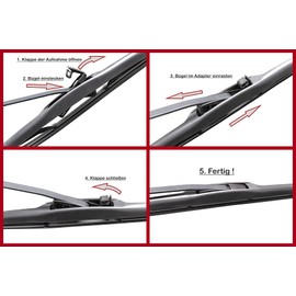 Hybrid Front Windscreen Wipers Flex Aero Compatible with Nissan Navara Type D23 from 2015 Onwards – 600 mm 400 mm – Premium Quality Wiper Blades Set RECAMBO