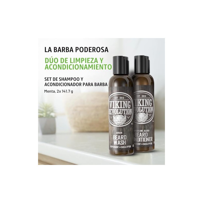 BEST DEAL Beard Wash & Beard Conditioner Set w/ Argan
