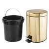 mDesign Metal Steel/Plastic Toilet Bowl Brush/Holder and Round 1.3 Gallon/5L