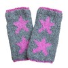 Pachamama Women Wool Hand Wrist Warmers Fleece Lined Handknitted Star