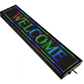 Outdoor Led Sign, Digital Sign Outdoor, LED Sign 40x8" Scrolling Message Board Display 7 Color Programmable for Advertising