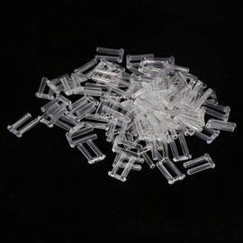 Pongnas 100pcs Rimless Frame Sleeves, Clear Plastic Compression Sleeves/Plugs for Rimless Glasses Fixing Tools(pack of 100) (1.4 * 0.8 * 7.0mm)
