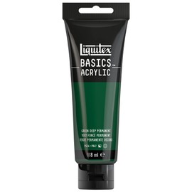 LIQUITEX 8870029 Basics Acrylic Paint, Green Deep Permanent, 118 ml Tube