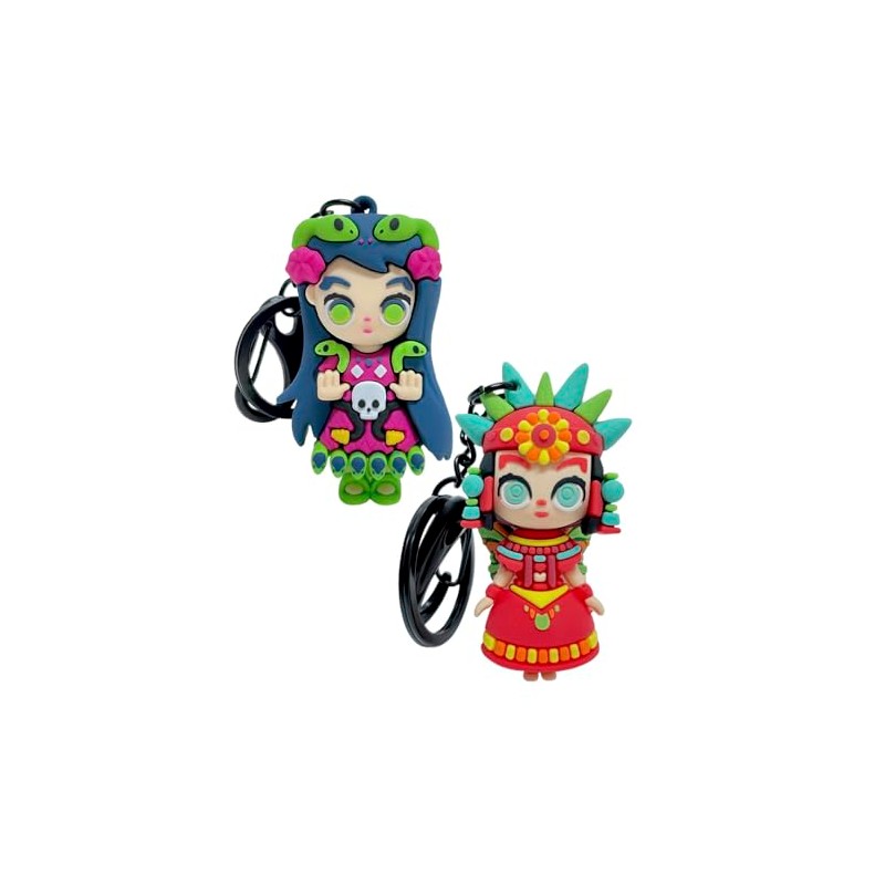 By Mexico Duo Llavero 3D Prehispanicos Monarka y Koa