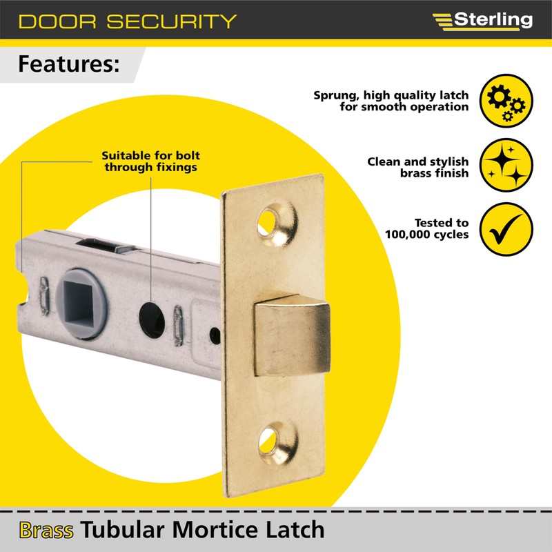 Sterling TML125 Internal 2 1/2" 65mm Brass Tubular Mortice Latch