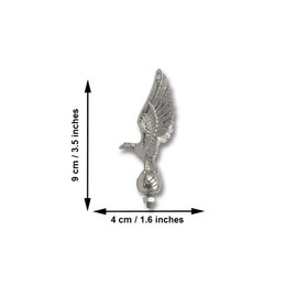 Highway Hawk Chrome Eagle Sculpture, Ornamental Chrome Statue for Motorcycle Fender or Car Bonnet Mascot, 3.5 inch High