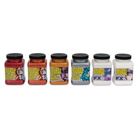 Chroma Acrylic Mural Paints - Metallic, Set of 6, 16 oz Jars