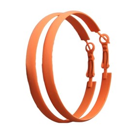 Colorful Matte Hoop Earrings 70s 80s Neon Round Earrings for Women Party Jewelry-orange