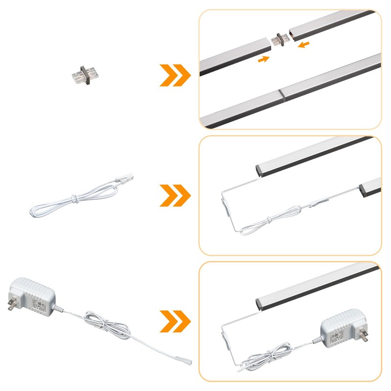 LUMILAND 6 Pcs 12-inch Led Under Cabinet Lighting Plug-in with