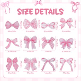 A1diee 12Pcs Pink Coquette Bow Car Air Freshener Hanging Aesthetic Car Diffuser Ornaments Refresh Air Fragrant Pendant Car Interior with Essential Oils Gift Set Long-Lasting for Car Accessories Decor