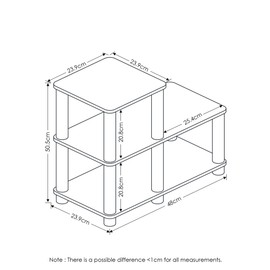 FURINNO Turn-N-Tube Accent Decorative Shelf, French Oak Grey/Black