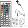 LED テープライト コントローラー RGB テープ用 リモコン 調光 調光 IRコント 4ピン 44キーリモコン付き 12V~24V SMD 5050/3528テープライト対応 8つのモード 20色コント(電源アダプタは付属していません) (1)