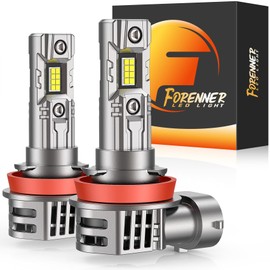 Fahren H11/H9/H8 fog Light Bulbs, Upgraded 44000 Lumen 900% Brighter 6500K H9 Bulbs, Mini Size IP68 Waterproof H8 Light with 20000RPM Silent Fan, Plug and Play, Pack of 2