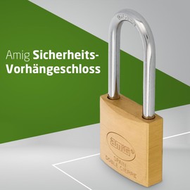 Amig - 23125 long bow lock model 3 | brass and treated steel shackle, width: 35 mm