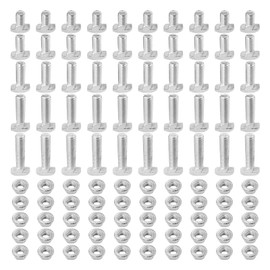 50Pcs M8x16/20/25/30/35mmThread T-Slot Drop-in Stud Sliding Screw Bolt with Flange Nut Set, Heavy Duty Hammer Head Bolt T Shape Screws for European Standard 40 Series Aluminum Profile