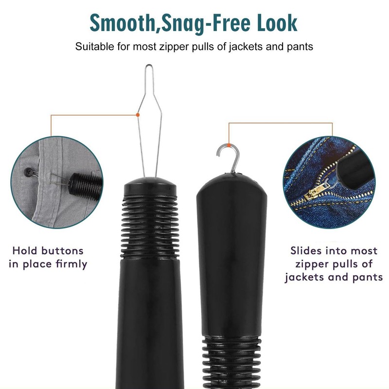 Pack of 2 Black Button Fasteners Elderly Dressing Aid Aid