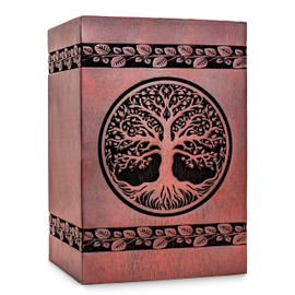 Ayan Handicraft Wooden Tree of Life Urns for Human Ashes Adult Man - Wooden Urns, Cremation Urn, Urn for Human Ashes Adult Female (Rosewood, Large)