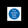 Fire escape keep clear Plastic Sign - Fire Exit, Gangway,