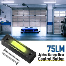 Lighted Doorbell Button, Garage Door Opener Switch with LED Light, 41A4166 Wall Mounted Push to Exit Ringer Button(Black,2 Pieces)