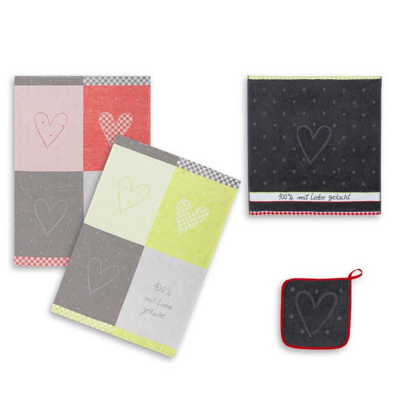 Kracht Terry Tea Towel 100% Love 50/50 cm 100% Cotton