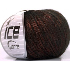 Rock Star, Dark Copper, Black, Shiny, Soft Nylon, Merino Wool, Acrylic Blend Yarn, 50 Gram