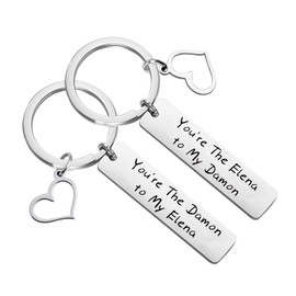 CENWA Vampire Fans Gift You're The Elena to My Damon Keychain Set Couples Gift (You're The Elena K)