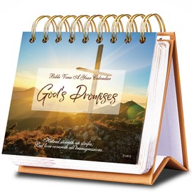 2025 Desk Calendar - Bible Verse Desk Calendar Flip, 4.9" x 4.5", Undated Daily Bible Calendar, Perpetual Calendar, 366 Days of Inspirational Quotes
