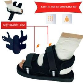 Yodilala Medical open-toe plaster shoe, postoperative recovery shoes, plaster shoe covers medical boots suitable for foot sprains, ankle fractures, toes, suitable for left and right feet(S)