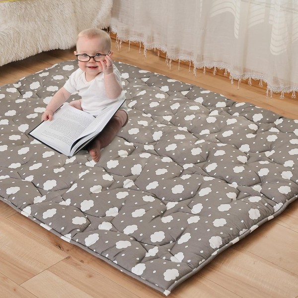 NapCure Baby Play Mat for Floor,72”×59”Thicken Ultra Large&Soft Playmat,Washable Playpen