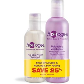 Aphogee Serious Hair Care Double Bundle (Twostep Protein Treatment 4 Fl Oz and Balancing Moisturizer 8 Fl Oz
