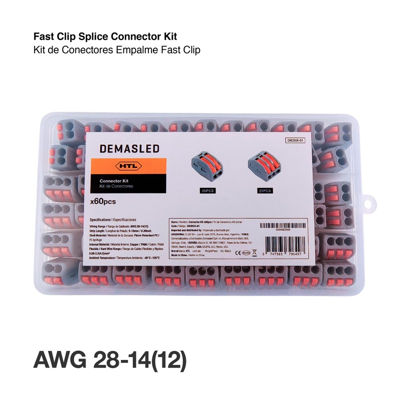 DEMASLED 60 Pcs with 2 and 3 Lever Terminals for
