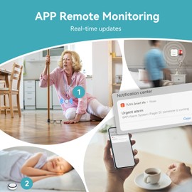 Retekess TH011 WiFi Smart Wireless Caregiver Pager System,Nurse Alert System,Rechargeable Battery,2 Emergency Call Button for Home,Clinic,Personal Attention