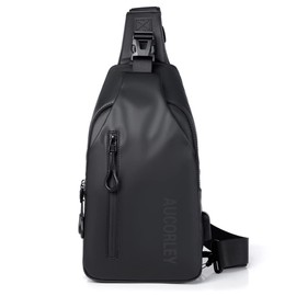 Sling Backpack Chest Bag,Aucorley Lightweight Outdoor Sport Travel Hiking Anti Theft Crossbody Shoulder Pack Bag Daypack for Men Women(Black)