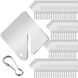 Otoolling 100 Pcs 1-5/8 x 1-1/2 Inch Aluminum Slotted Key Tag with Metal Snap Hooks for Slotted Key Cabinets Boxes Lockers Organization Numbering Labeling for Home Office Hotel Garage