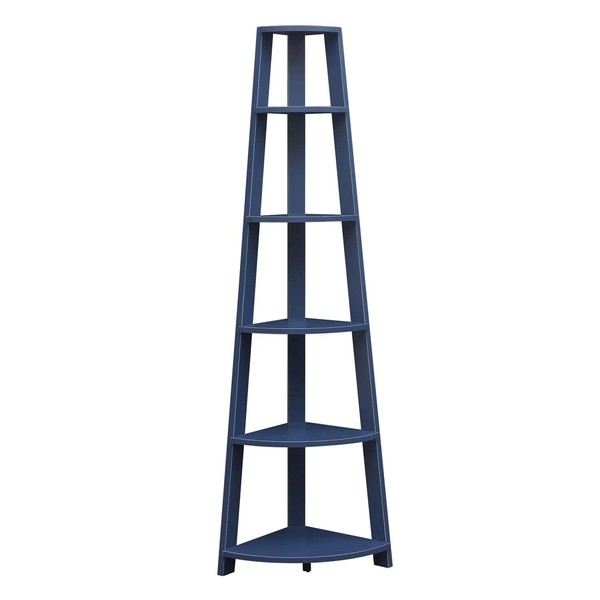 Convenience Concepts Convenience Concepts Newport 5-Tier Corner Bookshelf, Cobalt Blue
