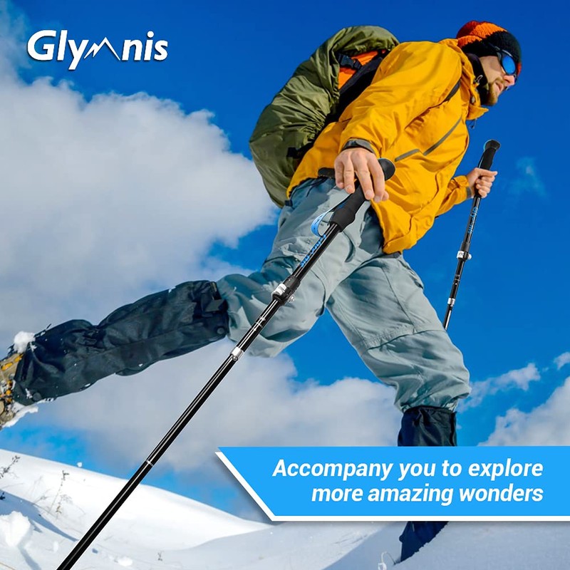 Glymnis Walking Poles 2 Pack Collapsible Walking Poles for Men