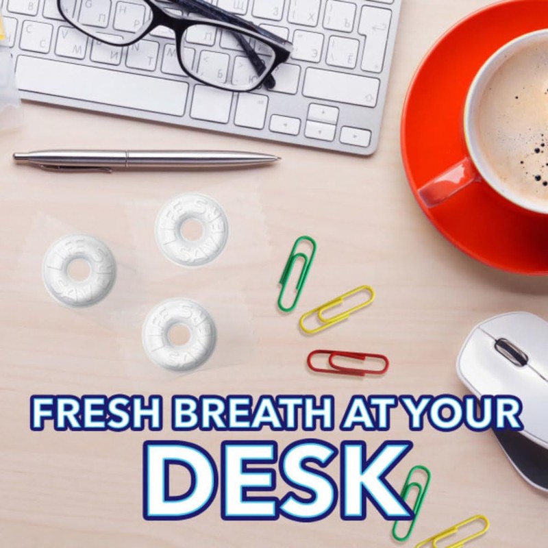 LIFE SAVERS Pep-O-Mint Hard Candy Peppermint Blue Bag Individually Wrapped,