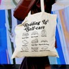 OTOUO Book Mental Health Canvas Tote Bag,Library Shoulder Bags,Inspiring Gifts