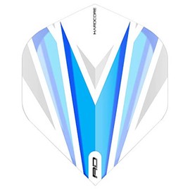 RED DRAGON Hardcore Radical Blue & White Dart Flights - 4 sets Per Pack (12 Dart Flights in total)
