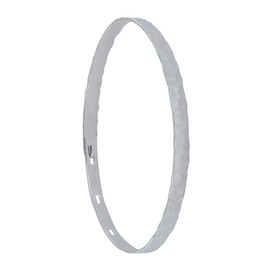 LES POULETTES JEWELS - Rhodium Silver Bracelet Hammered Flat Hook Closure