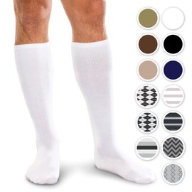 Core-Spun 20-30mmHg Moderate Graduated Compression Support Knee High Socks (Khaki, Large Short)