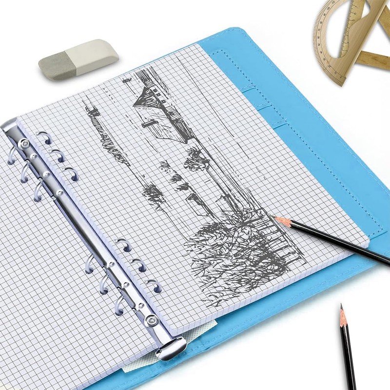 Ginddy A5 Ring Binder Refill Paper Squared Set of 2