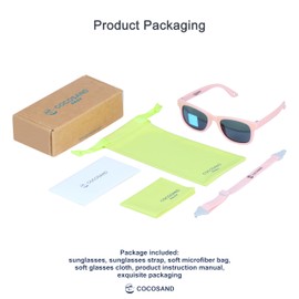 COCOSAND Baby Polarized Sunglasses with Strap UV Protection for Girl Boy Infant Toddler Newborn 0-24 Months
